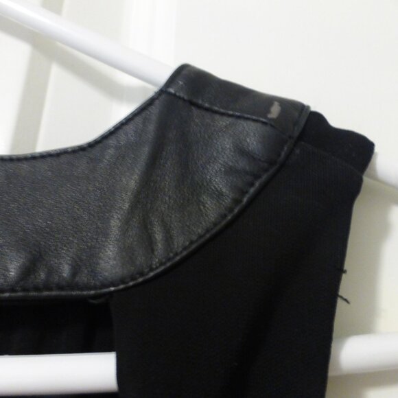 BEBE Black T-back mini dress with faux leather belt and trim - Picture 12 of 12